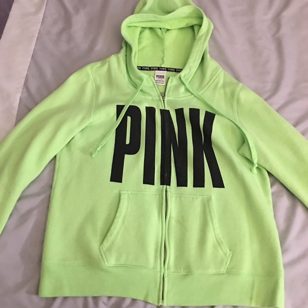 Neon green “pink” zip up